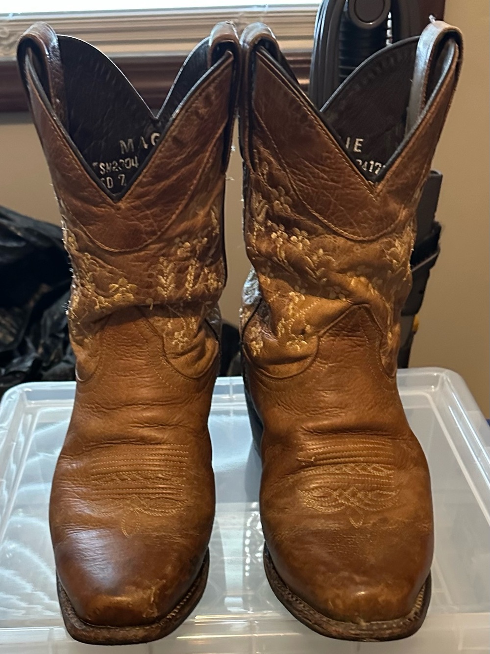 Women's Brown Embroidered Western Heeled Boots